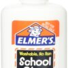 Elmer's Washable No Run School Glue, 4 Ounces, White and Dries Clear