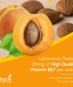 Miracle Farming Bitter Apricot Seeds / Kernels, California USA Grown, Pesticide and Herbicide-Free, Non GMO, Vegan, Raw & Large, The Best Natural Source of Vitamin B17, In an Easy Resealable Pouch (1LB) 18 6126LTidtL