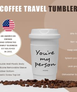 Funny Guy Mugs You're My Person Travel Tumbler With Removable Insulated Silicone Sleeve, White, 16-Ounce 9 6127V08HwhL