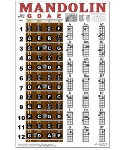 Mandolin Classic Style Easy Chord & Fretboard Note Chart Instructional Poster for Beginners Chords & Notes A New Song Music 11"x17" Classic - 11"x17" 8 6127iLNshrL