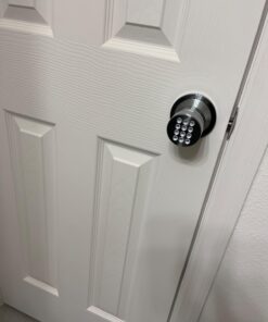 Signstek Keyless Entry Door Lock,Door Knob with Keypad,Smart Code Door Lock,Mute Mode,Passage Function, Easy to Install,Satin Nickel Satin Nickel 31 6129Ls1M8tL