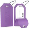 Shacke Luggage Tags with Full Back Privacy Cover w/Steel Loops - Set of 2 Purple 20 6129Yg2EfaL