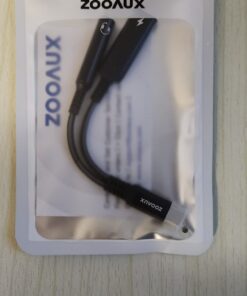 ZOOAUX USB C to 3.5mm Headphone and Charger Adapter,2 in 1 USB C to Aux Audio Jack with PD 60W Fast Charging Dongle Cable Cord for iPhone 15/15 Pro Max,Galaxy S23/S22/S21 Ultra, iPad Pro,Pixel(Black) Black 25 612CLE701iL