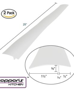 Capparis Kitchen Silicone Stove Counter Gap Cover, Easy Clean Heat Resistant Wide & Long Gap Filler, Seals Spills Between Counter, Stovetop, Oven, Washer & Dryer, Set of 2 (25 Inches, semi-Clear) 25 Inches 13 612DXQeEJoL
