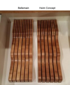 Bellemain 100% Pure Bamboo in Drawer Knife Block | Knife Drawer Organizer | Store Knives Safely with The Blades Down | Storage Solution for Your Kitchen | Knife Organizer Drawer Insert 39 612FO7GFa0L