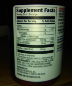 Amazon Elements Elderberry Complex, Immune System Support Tablet, Berry Flavored Lozenges, Adult, Unisex, 60 Count, Elderberry 100mg, Vitamin C 103mg, Zinc 12mg per Serving (Packaging may vary) 44 612FdyXmbL
