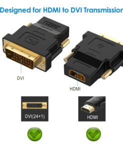 Alternative view of Rankie DVI to HDMI Adapter, 2-Pack Gold-Plated 1080P Male to Female Converter (Black) Black