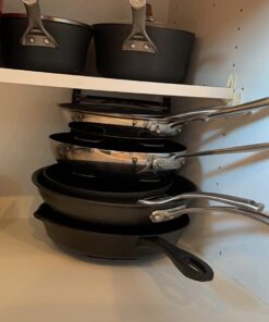 Deco Brothers Pan Organizer Rack for Kitchen Cabinet and Counter, Bronze 40 612GfFtCKjL