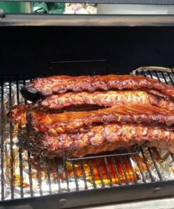 Sorbus® Non-Stick Rib Rack - Porcelain Coated Steel Roasting Stand – Holds 4 Rib Racks for Grilling & Barbecuing - Perfect BBQ Accessories for Smoker and Grill - Durable and Convenient Design (Black) 29 612GwEhCvnL