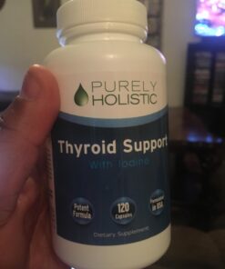 Purely Holistic Thyroid Support Supplement with Iodine - 120 Capsules - 2 Month Supply - with L-Tyrosine, B12, Magnesium, Ashwagandha, Kelp & More - Formulated for Women - Non GMO 37 612H194CELL
