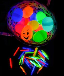 GiftExpress 100 Pcs Mini Glow Sticks Assorted Colors, Bulk Mini Glow in The Dark Sticks for Easter Eggs Filler, Easter Basket Stuffers, Easter Night Egg Hunts, Fishing Floats, Halloween Glow Party 19 612KbWy8YaL