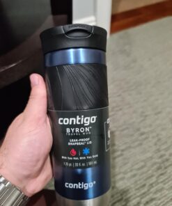 Contigo Byron Vacuum-Insulated Stainless Steel Travel Mug with Leak-Proof Lid, Reusable Coffee Cup or Water Bottle, BPA-Free, Keeps Drinks Hot or Cold for Hours, 20oz, Blue Corn 34 612LwJVW36L