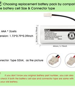 iMah Ryme B1-3 BT162342 BT262342 Cordless Phone Batteries Compatible with VTech CS6409 CS6419 CS6429 CS80100 AT&T CL81101 EL5210 EL52400 Handset Telephone (Pack of 6) 6-Pack, BT162342/BT262342 10 612MWn4vprL
