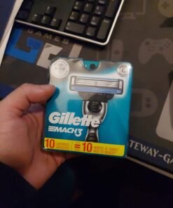 Gillette Mach3 Razor Refills for Men, 10 Razor Blade Refills Blue 10 Count (Pack of 1) 35 612OtbSHcbL