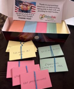 DEBRA DALE DESIGNS - Made right in the U.S.A. - Small Blank Flash Cards - 2" x 3.5" - 5 Pastel Colored Notecards - Box of 1,000 - Standard 110# Index Card Stock - BONUS Storage Travel Box With Lid 17 612PC8icr7L