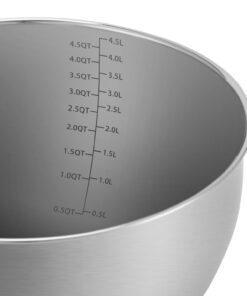 X-Chef Stainless Steel Bowls with Lids, Mixing Storage Bowl Set of 5 with Measurement, Stackable & Non-slip (1, 2, 2.5, 3.5, 4.5 QT) 31 612PLvHo8EL 1