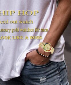 FANMIS Luxury Bling-ed Out Colorful Full Diamond Watches Fashion Quartz Analog Stainless Steel Band Bracelet Wrist Watch Gold 20 612POaU5tVL