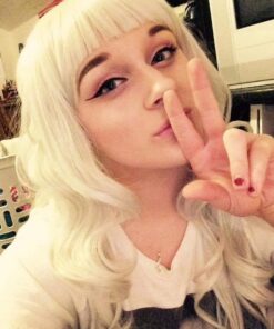 Rbenxia Curly Cosplay Wig Long Hair Heat Resistant Spiral Costume Wigs Anime Fashion Wavy Curly Cosplay Daily Party Silver 32" 80cm 66 612Pol8krdL