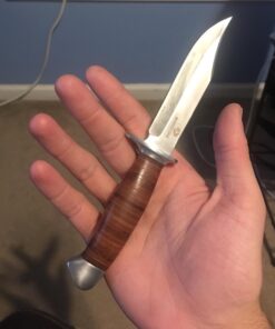 Mossy Oak 2-piece Bowie Knife, Fixed Blade Hunting Knife with Leather Handle, Sheath Included 50 612Q7HACdXL