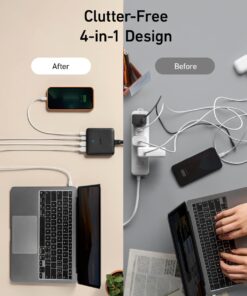 Anker USB C Charger, 543 (65W II), PIQ 3.0 & GaN 4-Port Slim Fast Wall Charger, with Dual USB C Ports (45W Max), for MacBook, Laptops, iPad Pro, iPhone and More 23 612QR7U9YWL 2