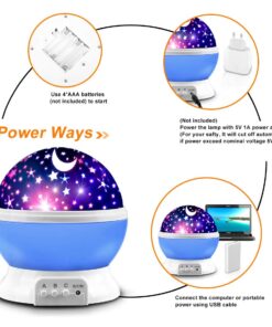 MOKOQI Star Projector, Night Light Lamp Fun Birthday Gifts for 1-4-6-14 Year Old Girls and Boys Kids Bedroom Decor -Blue Blue 28 612Ru18nJQL