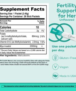 Premama Fertility Support for Her Powder Packets, Multivitamin Supplement To Support Normal Ovulatory Function and Egg Quality, Gluten-Free, Vegan, Unflavored, 28 Single-Serve Packets 23 612T2bpQOnL