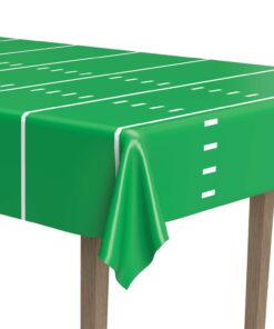 Beistle Plastic Game Day Football Tablecover for Rectangle Tables Sports Tableware Touchdown Tailgate Party, 54" x 108", Green/White 1 Pack 21 612T9jKqR7L