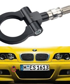 Alternative view of Dewhel JDM Aluminum Track Racing Front Rear Bumper Guard Auto Trailer Ring Hook Eye Towing Tow Hook Kit Black compatible with BMW 1 3 5 Series X5 X6 E36 E39 E46 E82 E90 E91 E92 E93 E70 E71 MINI Cooper
