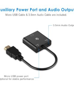 Rankie 1080P Active HDTV HDMI to VGA Adapter (Male to Female) Converter with Audio for PC, Monitor, Projector, HDTV, Xbox and more 30 612V3v u9bL