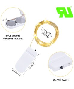 6 Pack Fairy Lights Battery Operated - 7ft 20 LED Waterproof Mini Silver Wire String Lights for Wedding Mason Jars Crafts Shelves Walls Christmas Garlands Party, Warm White 6 Pack 33 612Z97fZ8YL