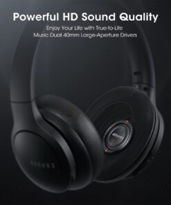 DOQAUS 𝐔𝐩𝐠𝐫𝐚𝐝𝐞𝐝 Bluetooth Headphones Over Ear, 90H Playtime Bluetooth 5.3 Wireless Headphones 3 EQ Modes, Built-in HD Mic, HiFi Stereo Sound,Deep Bass,Memory Foam Ear Cups for Phone/PC Black 31 612biy99UyL