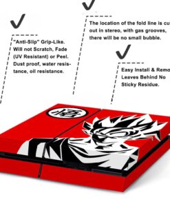 Alternative view of PS4 Designer Skin Game Console System p 2 Controller Decal Vinyl Protective Covers Stickers f Sony Playstation 4 - Dragon Ball Z Battle Super Saiyan 5 God Son Goku DBZ Heroes Fan