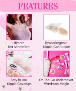 Hollywood Fashion Secrets Silicone Coverups, Hypoallergenic, Reusable, Washable, Gentle on Skin, Ultra Thin, Self Adhesive, Medium Shade, 1 Pack Size 1 (Pack of 1) 21 612dOUboCEL