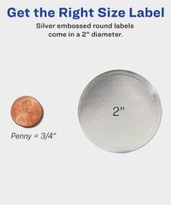 Avery Printable Embossed Foil Round Labels, 2" Diameter, Silver, 96 Customizable Labels (22824) 16 612eZwsZICL
