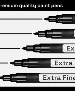 ARTISTRO Black Paint Pens for Rock Painting, Stone, Ceramic, Glass, Wood, Tire, Fabric, Metal, Canvas. Set of 5 Water Based Black Markers for Acrylic Painting Extra Fine Point Tip 5 Extra-Fine Black 25 612jv7bv2qL