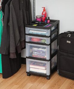 Alternative view of IRIS USA, Inc 116827 Mini Chests,4-Drawer,12-1/16-Inch x14-1/4-Inch x26-7/16-Inch ,Clear/Black