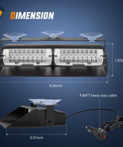 Alternative view of Nilight Emergency Strobe Lights, Windshield Hazard Warning Safety Flash Lights with Suction Cups, 16 LEDs, Amber, ABS Housing, 2 Year Warranty