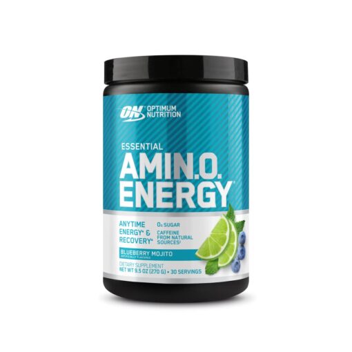 Optimum Nutrition Amino Energy - Pre Workout with Green Tea, BCAA, Amino Acids, Keto Friendly, Green Coffee Extract, Energy Powder - Blueberry Mojito, 30 Servings (Packaging May Vary) 30 Servings (Pack of 1)