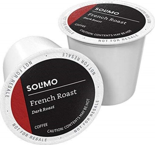 Amazon Brand - Solimo Dark Roast Coffee Pods, French Roast, Compatible with Keurig 2.0 K-Cup Brewers, 100 Count 100 Count (Pack of 1)