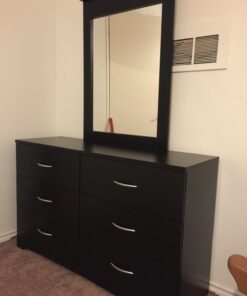 South Shore Step One 6-Drawer Double Dresser,Pure Black with Matte Nickel Handles Pure Black 43 612oYxmGL