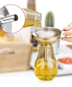 Lakatay 5-Inch Food Grade Stainless Steel Kitchen Funnel with Strainer Filter for Transferring of Liquid Dry Ingredients and Metal Cooking Funnel—Silver 1pcs-5 inch funnel 16 612p2LDbe2L