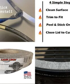 1/2" x 1/8" LavaLock High Temp BBQ Gasket Smoker Seal for Nomex Door Lid, Self Stick Grey 31 612plZZumhL