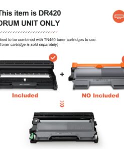 v4ink Compatible Toner Cartridge and Drum Unit Replacement for Brother TN450 TN420 DR420 use with HL-2270dw HL-2280dw HL-2230 HL-2240d MFC-7240 MFC-7360n MFC-7860dw 4 Packs (1 Drum 3 Toner) (Black) 9 612pyjS MPL
