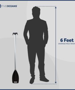 Five Oceans Canoe Paddle, Canoe Paddles and Boat Hook, Black, 4-Feet Long, Anodized Aluminum Shaft, Reinforced ABS Plastic Blade & Hook, Lightweight - FO1876 14 612sL6znbTL
