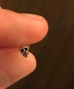 Rhodium Plated Sterling Silver Womans Tiny Skull Stud Earrings Rhodium Plated 32 612vZwMr3uL