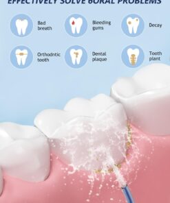 Oralfree Water Dental Flosser Cordless for Teeth Cleaning - 4 Modes Oral Irrigator 300ML Braces Flossers Cleaner, Rechargeable Portable IPX7 Waterproof Powerful Battery for Travel Home 02_blue 8 612xXKsksCL