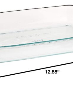 Pyrex, Clear Basics 2 Quart Glass Oblong Baking Dish, 11.1 in. x 7.1 in. x 1.7 in, 2 QT Rectangular 8 613 FvKxWTL