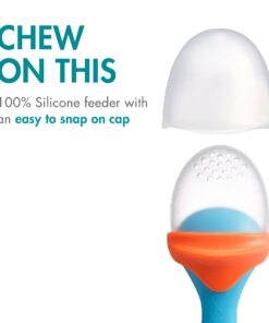 Boon Pulp Easy Grip Frozen Food Silicone Feeder & Baby Teething Toy, Coral/Purple 2 Pack 10 6132DiOP L