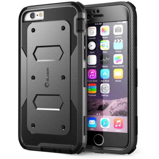 i-Blason Case for iPhone 6s / 6 Case, Built in Screen Protector Armorbox Full Body Heavy Duty Protection Shock Reduction Case, Black, 4.7 iPhone 6 4.7 in Standard Packaging