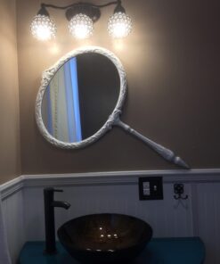 ELECWISH Bathroom Vessel Sink with Faucet Mounting Ring and Pop Up Drain 16.5 Inch Tempered Glass Basin (Brown) Brown 48 6135bXMATL